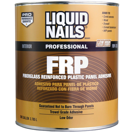 Liquid Nails Liquid Nails FRP Construction Adhesive, Chemical Base Acrylic Latex, 1 gal FRP-310 GALLON